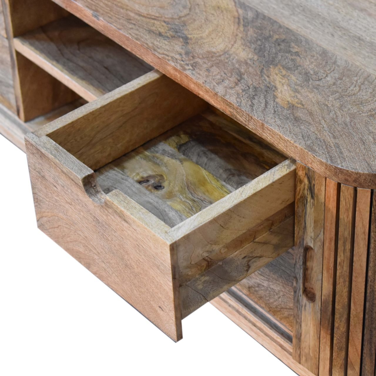 Szafka RTV Artisan IN1795 – lite drewno mango, wykończenie rzemieślnicze - obrazek 6