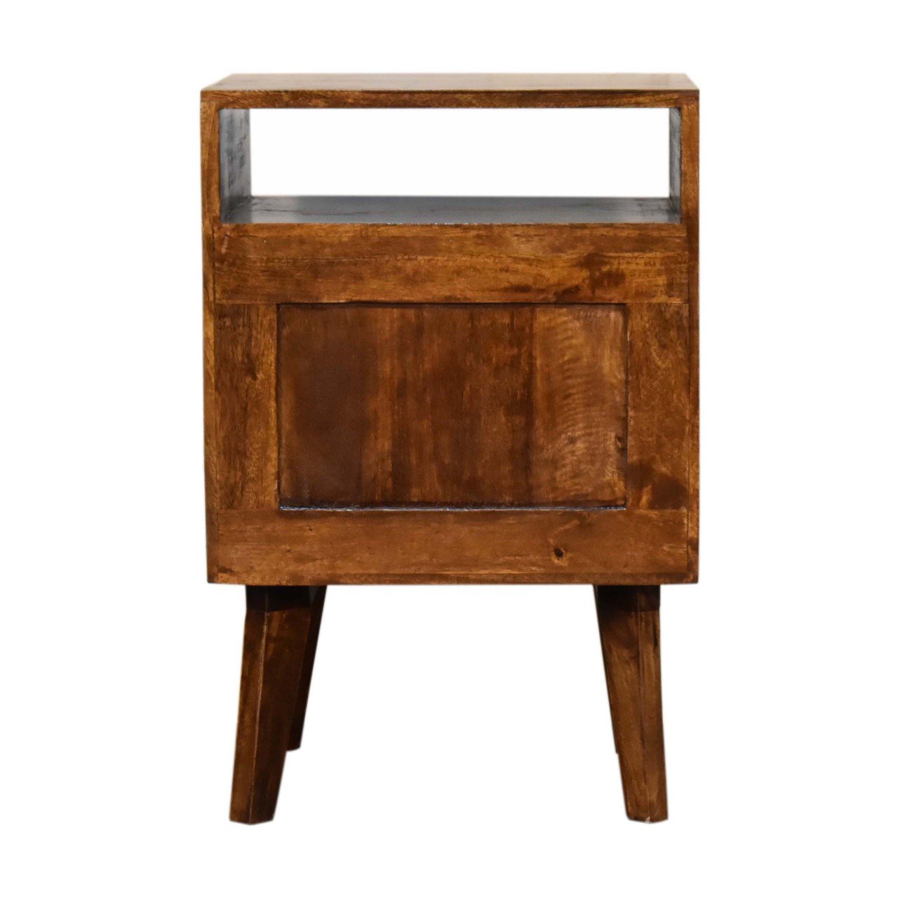 Szafka nocna z litego drewna mango – kasztanowa, 40 cm — model IN1802 - obrazek 9