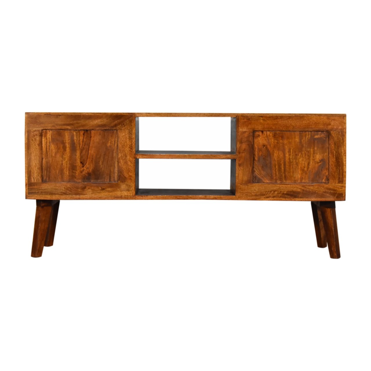 Szafka RTV z litego drewna mango – kasztanowa, 110 cm — model IN1803 - obrazek 9