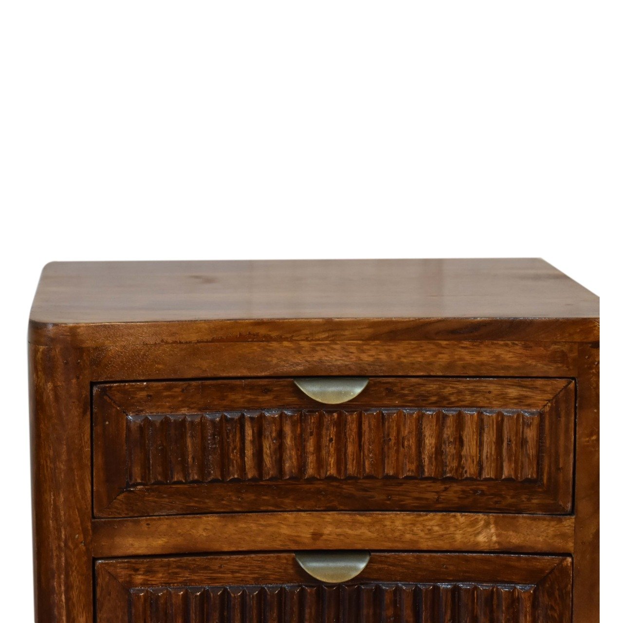 Szafka nocna z litego drewna mango – kasztanowa, 40 cm — model IN1805 - obrazek 4