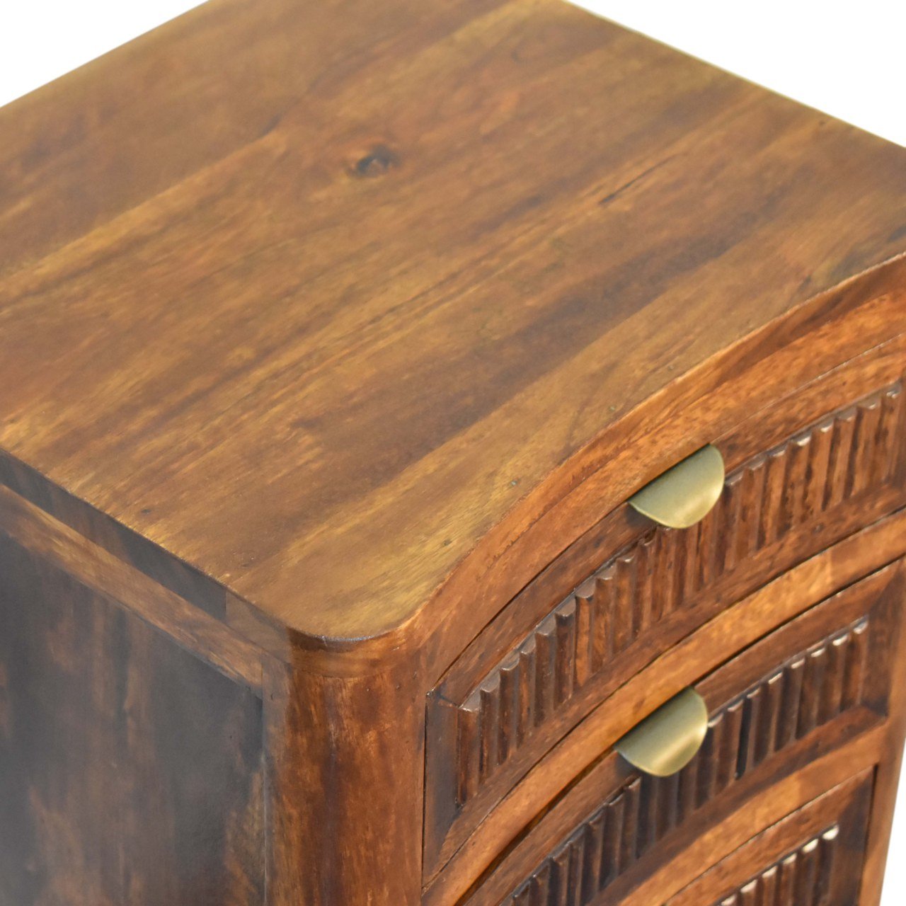 Szafka nocna z litego drewna mango – kasztanowa, 40 cm — model IN1805 - obrazek 5