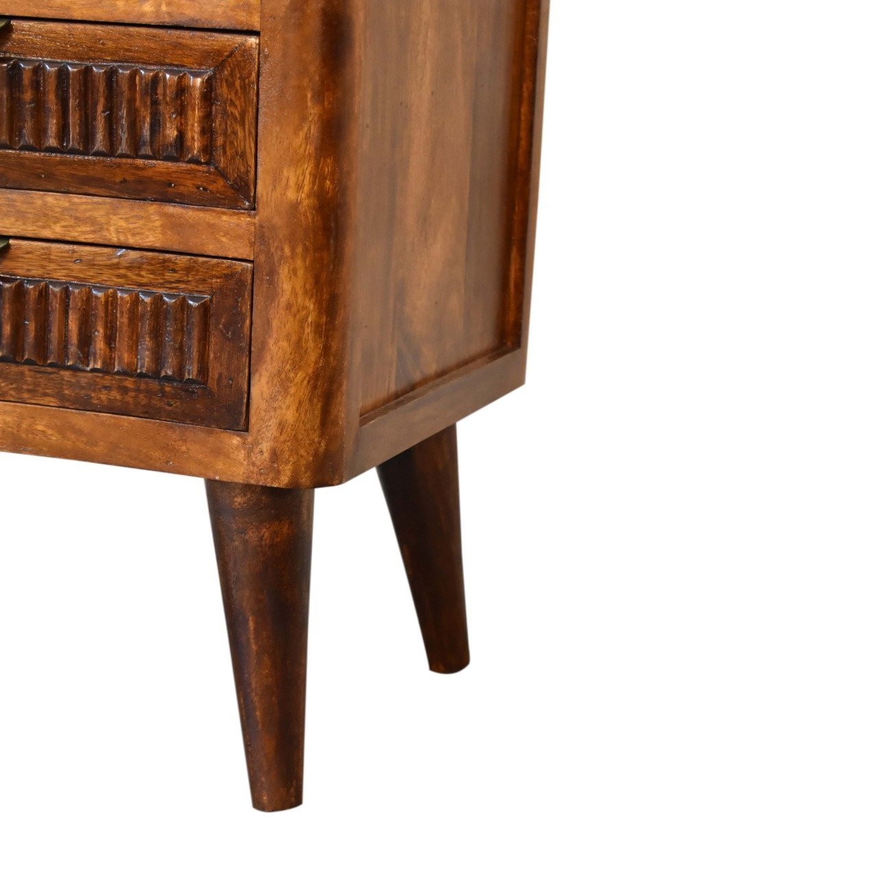 Szafka nocna z litego drewna mango – kasztanowa, 40 cm — model IN1805 - obrazek 7