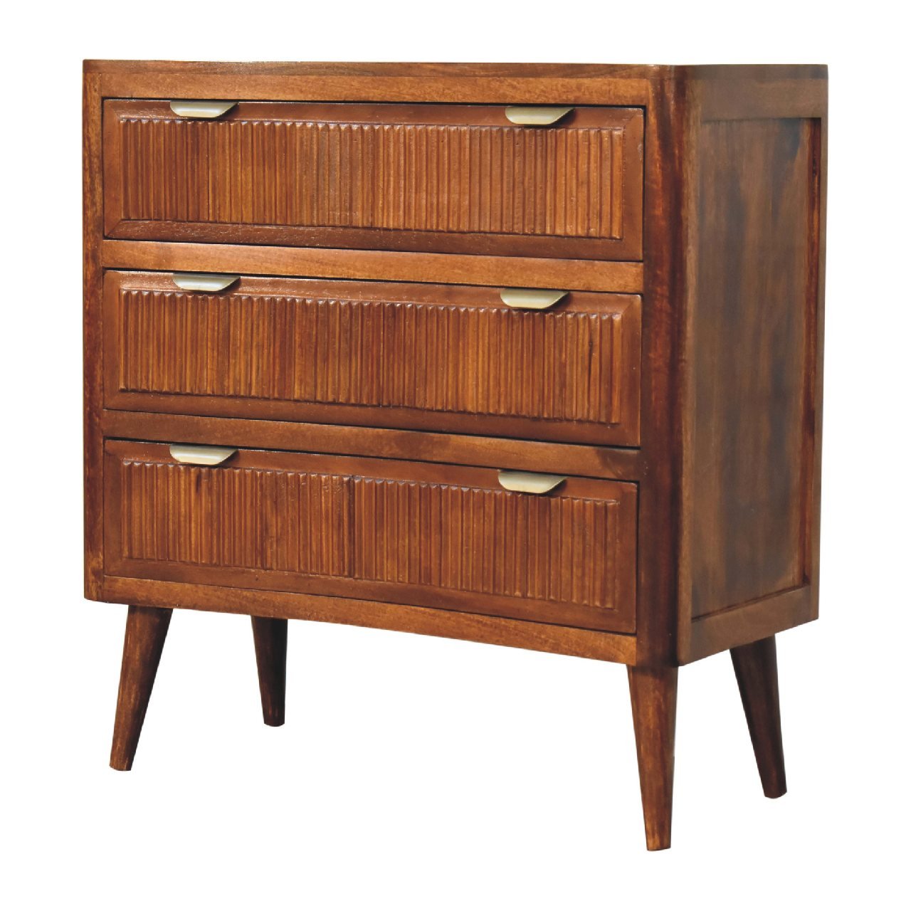 Komoda z litego drewna mango – kasztanowa, 75 cm — model IN1806