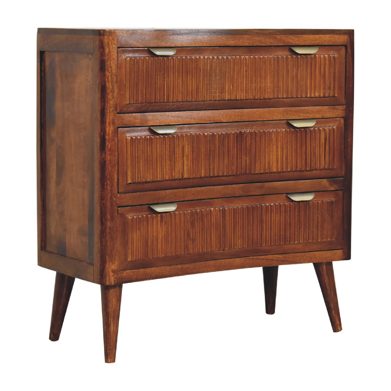 Komoda z litego drewna mango – kasztanowa, 75 cm — model IN1806 - Image 2