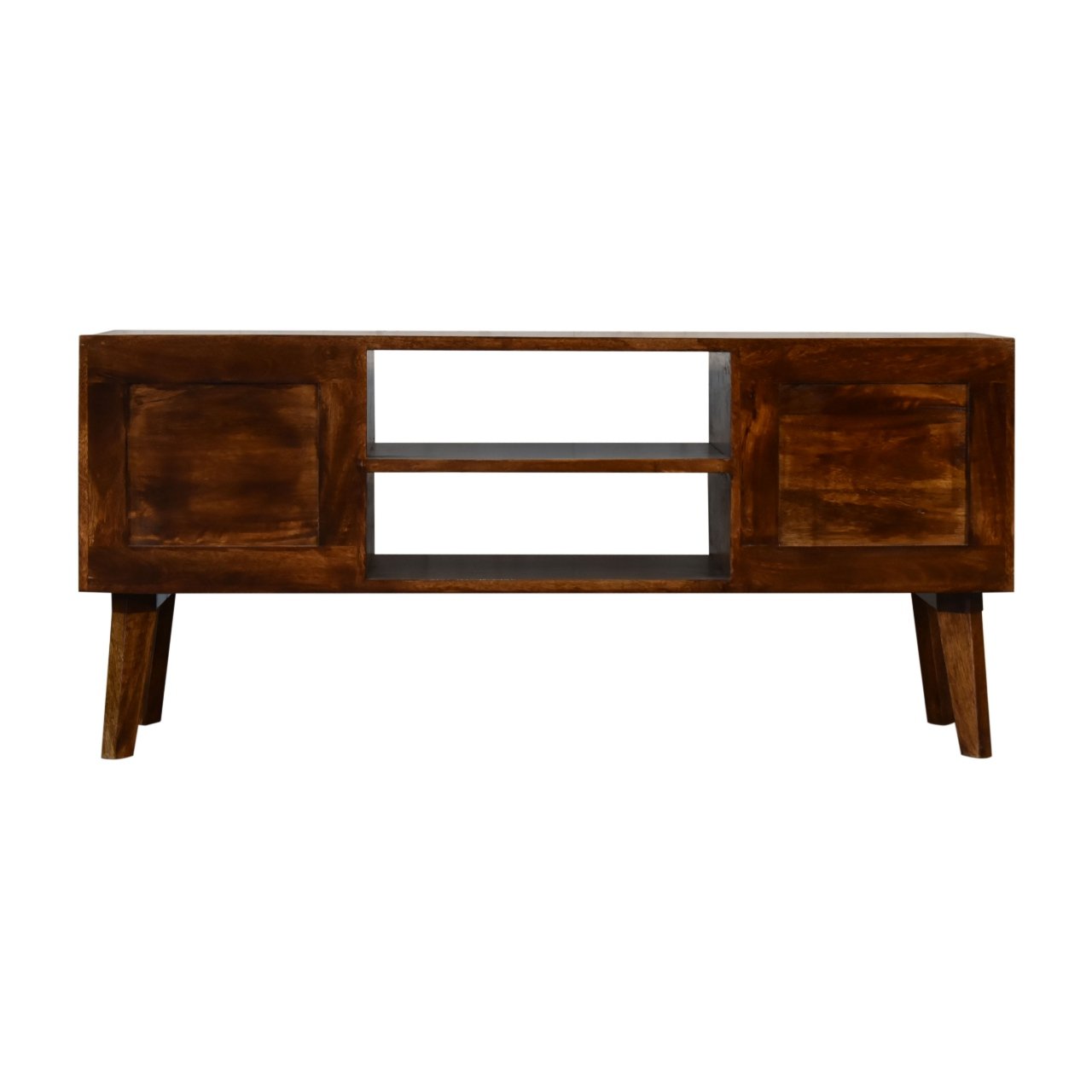 Szafka RTV z litego drewna mango – kasztanowa, 110 cm — model IN1807 - obrazek 10