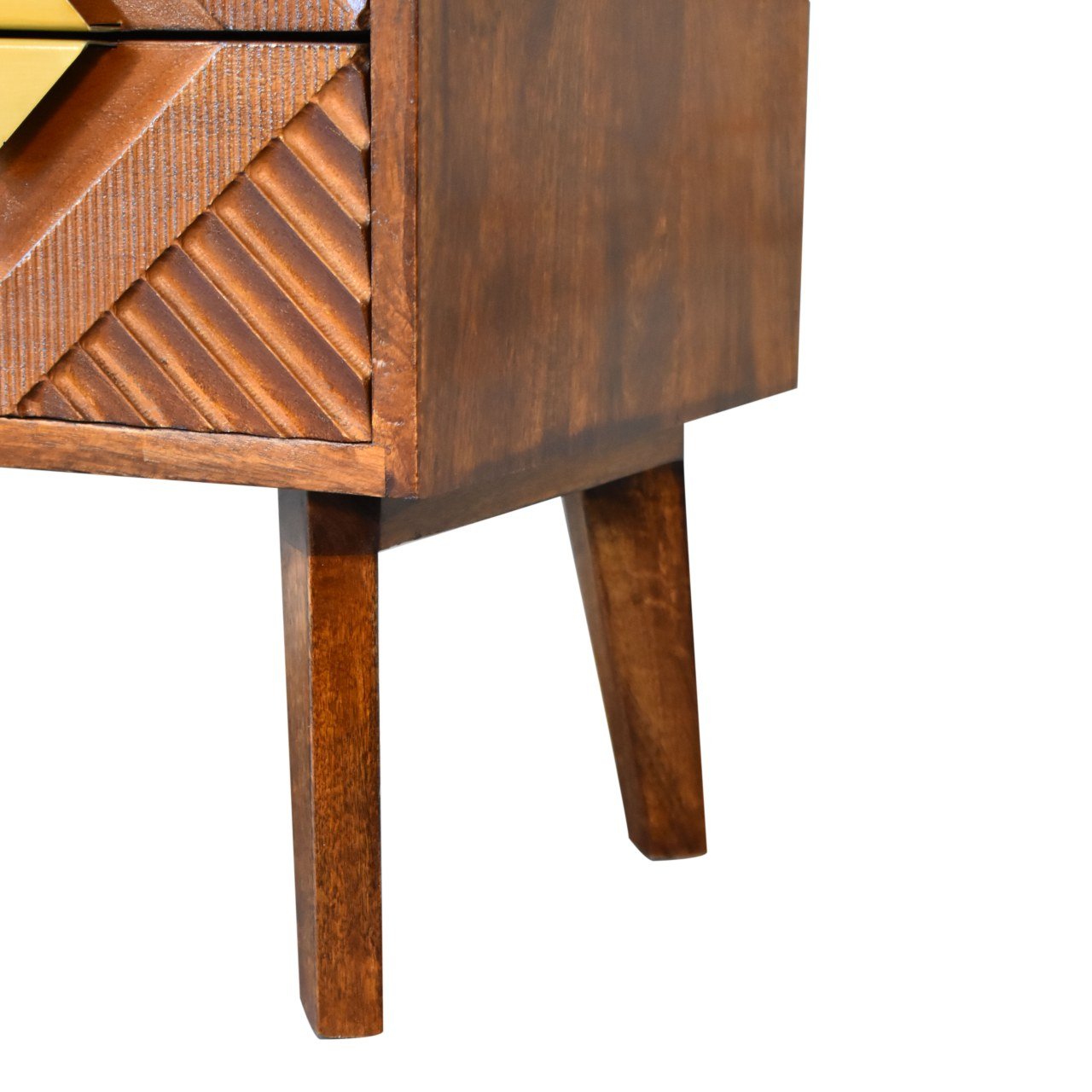 Szafka RTV z litego drewna mango – kasztanowa, 110 cm — model IN1807 - obrazek 8