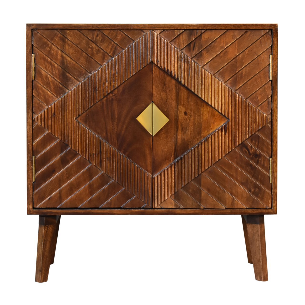 Szafka z litego drewna mango – kasztanowa, 75 cm — model IN1808