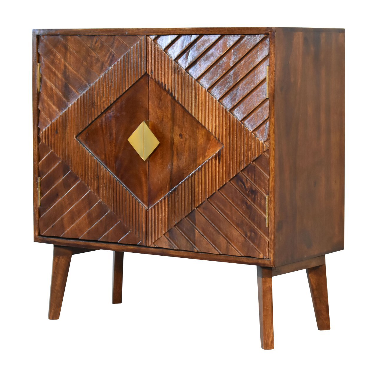 Szafka z litego drewna mango – kasztanowa, 75 cm — model IN1808 - Image 2