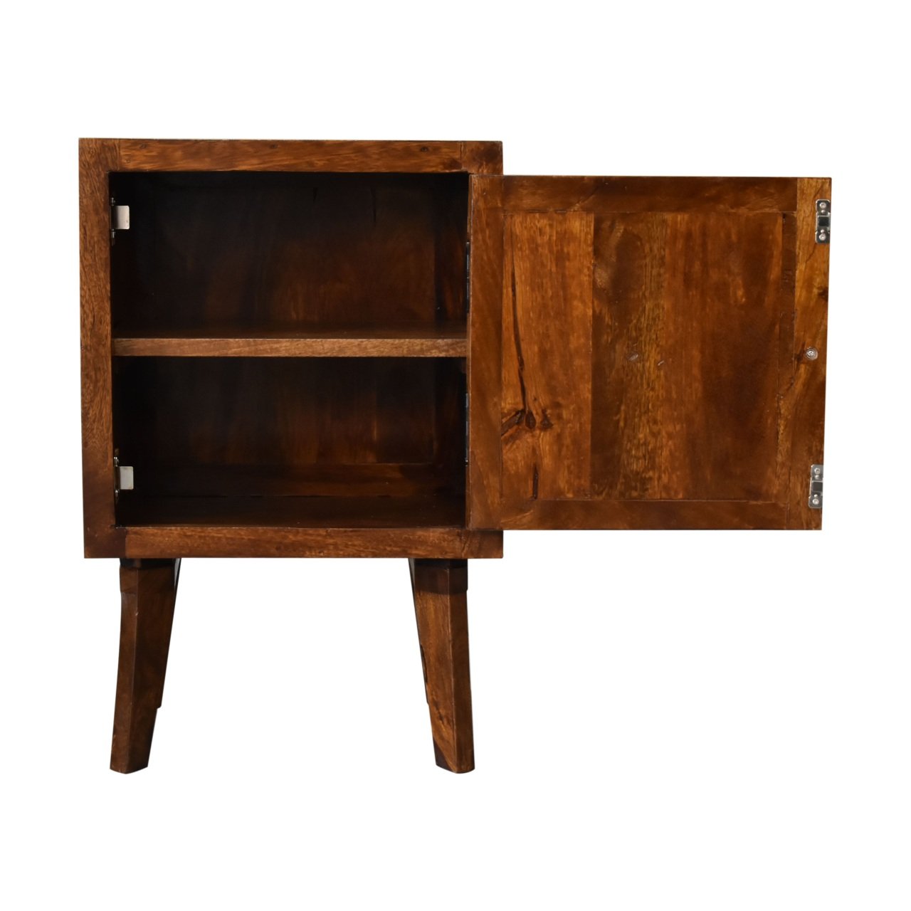 Szafka nocna Artisan IN1810 – lite drewno mango, wykończenie kasztanowe - obrazek 6
