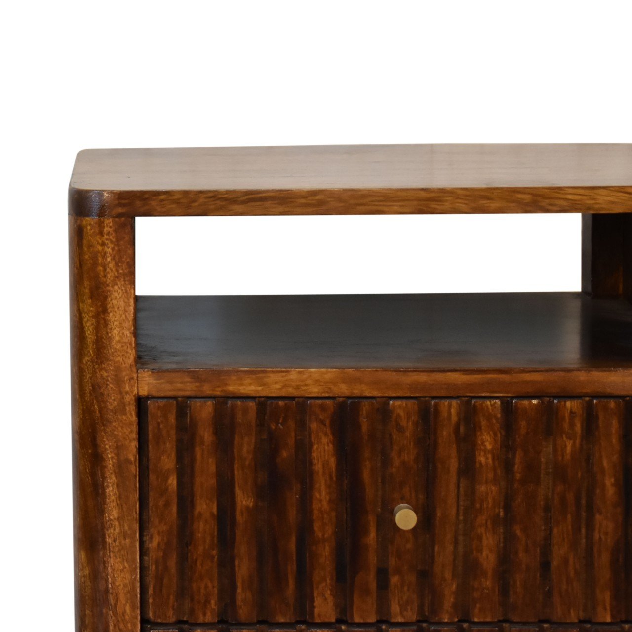 Szafka nocna Artisan IN1811 – lite drewno mango, wykończenie kasztanowe - obrazek 4