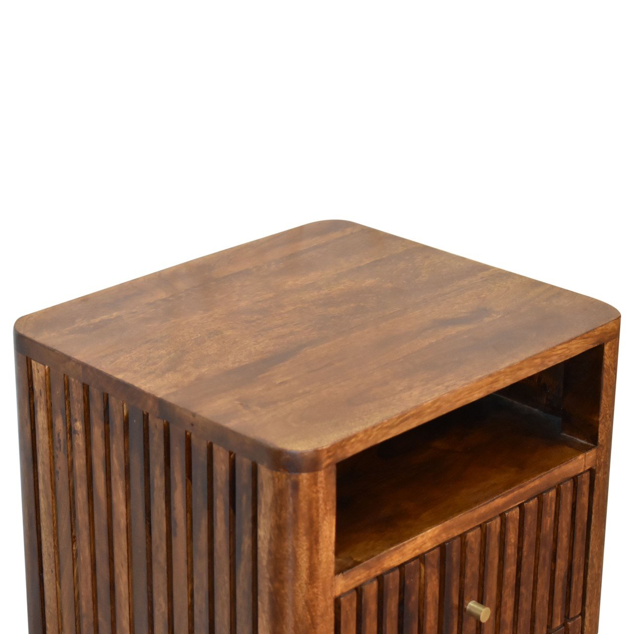 Szafka nocna Artisan IN1811 – lite drewno mango, wykończenie kasztanowe - obrazek 5