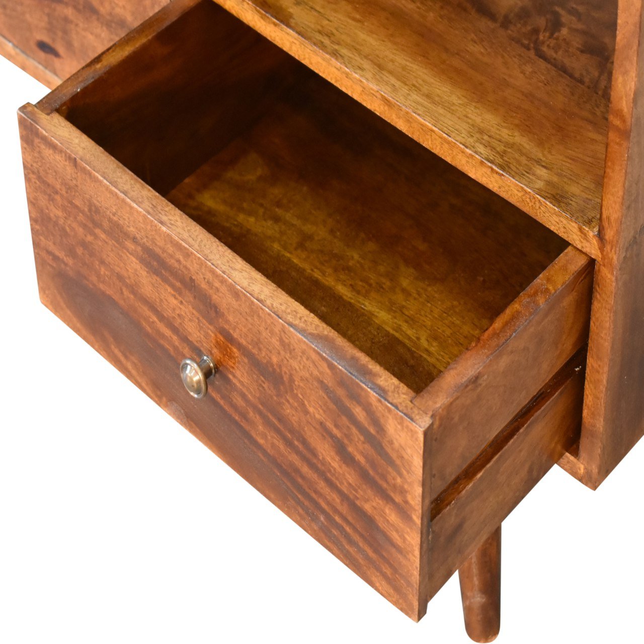 Szafka RTV z litego drewna mango – kasztanowa, 110 cm — model IN1819 - obrazek 6