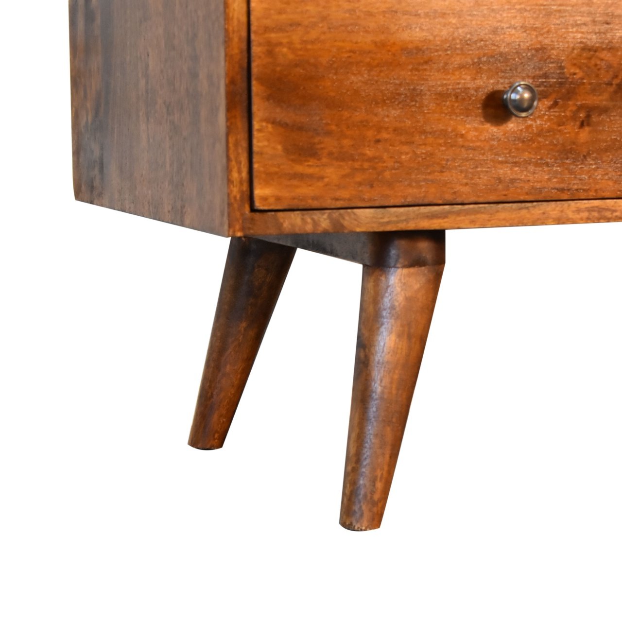Szafka RTV z litego drewna mango – kasztanowa, 110 cm — model IN1819 - obrazek 7