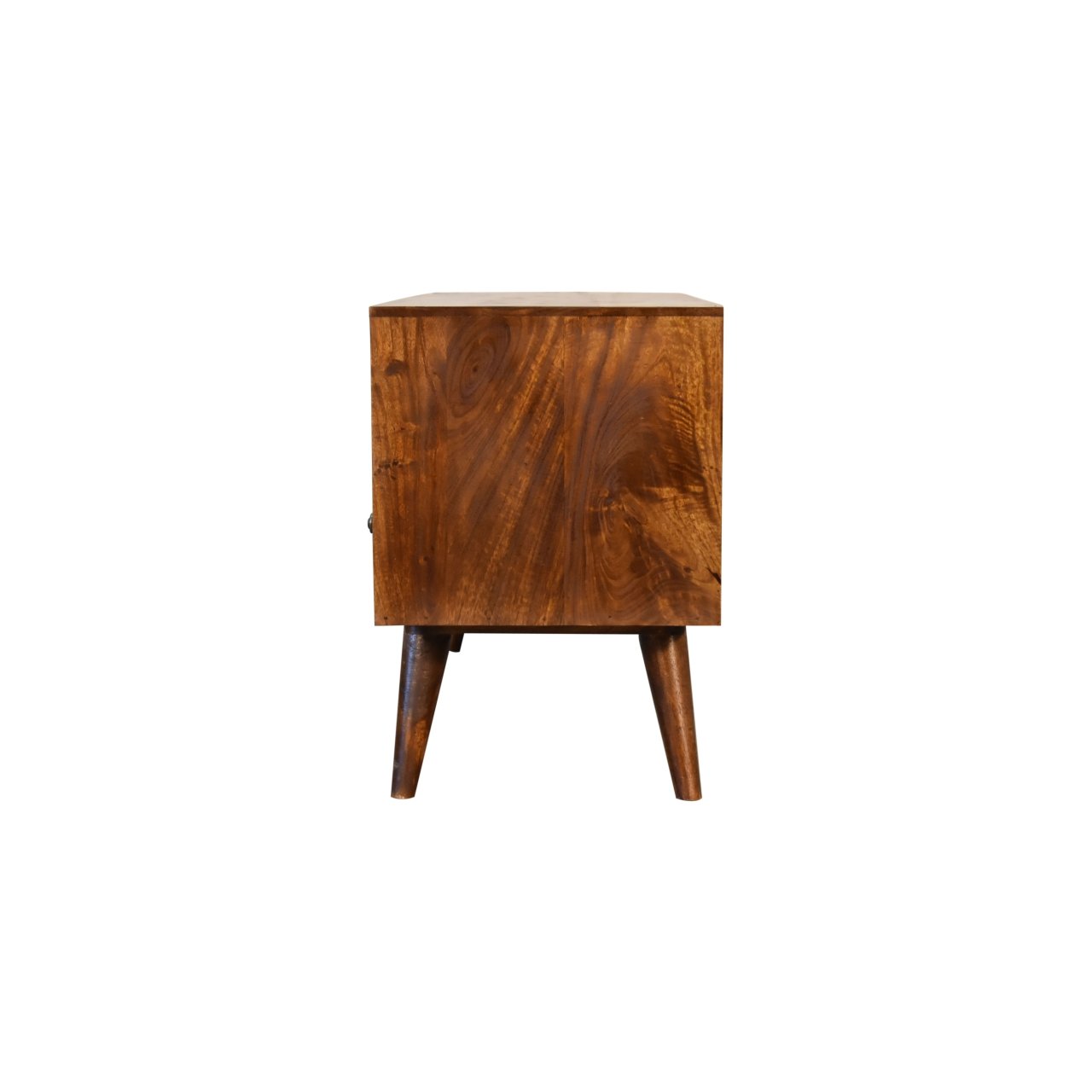 Szafka RTV z litego drewna mango – kasztanowa, 110 cm — model IN1819 - obrazek 8