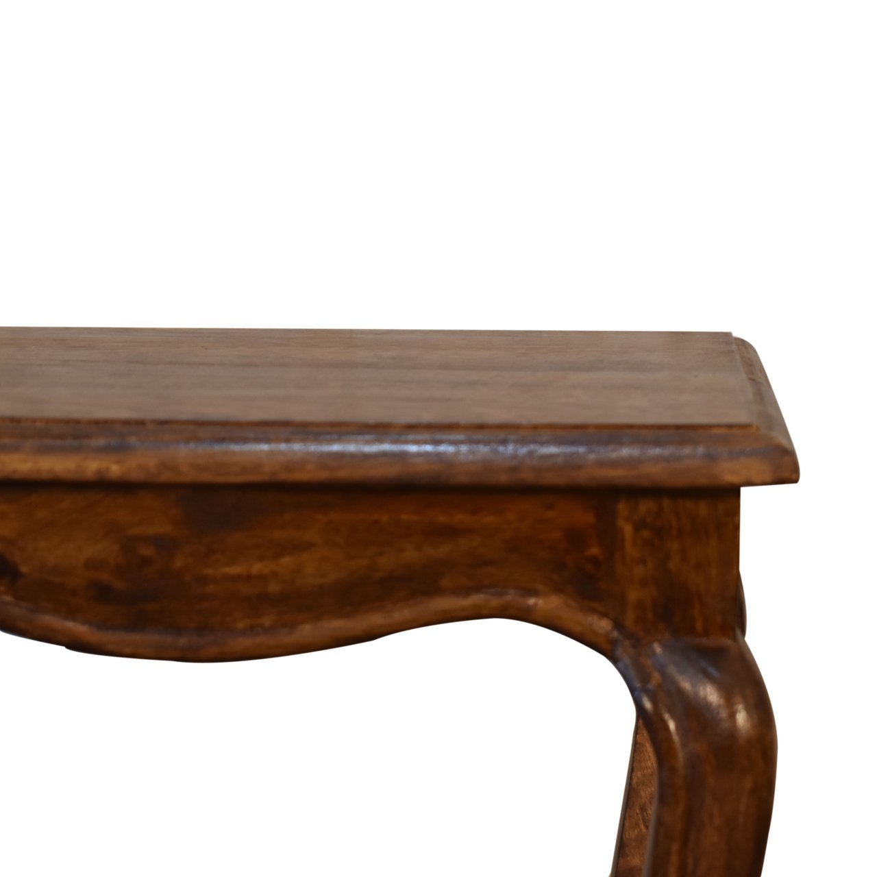 Pufa z litego drewna mango – kasztanowa, 37 cm - obrazek 4