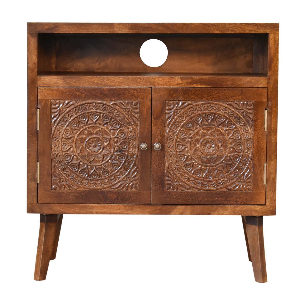 Szafka Artisan IN1822 – lite drewno mango, wykończenie kasztanowe