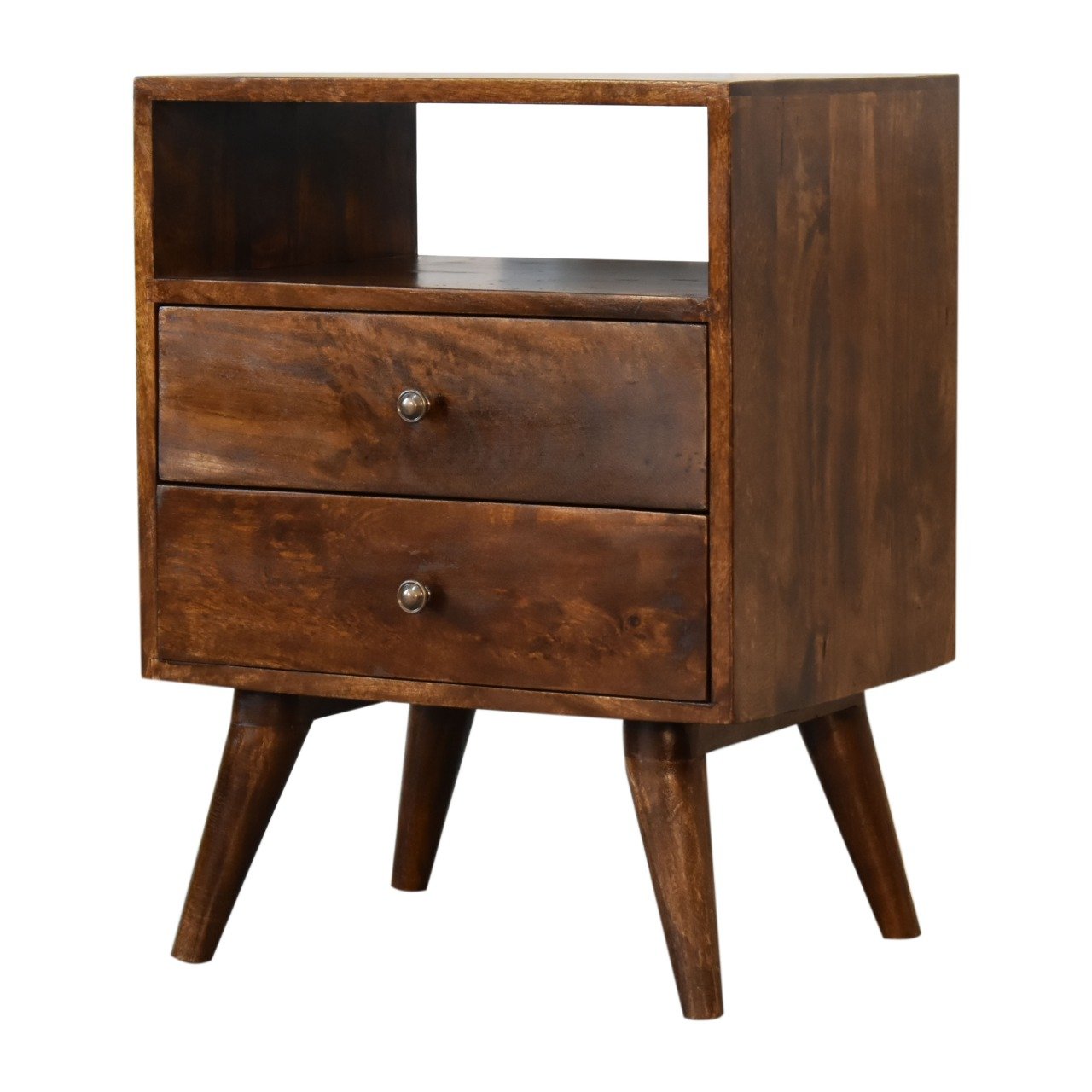 Szafka nocna z litego drewna mango – kasztanowa, 45 cm — model IN1825 - Image 2
