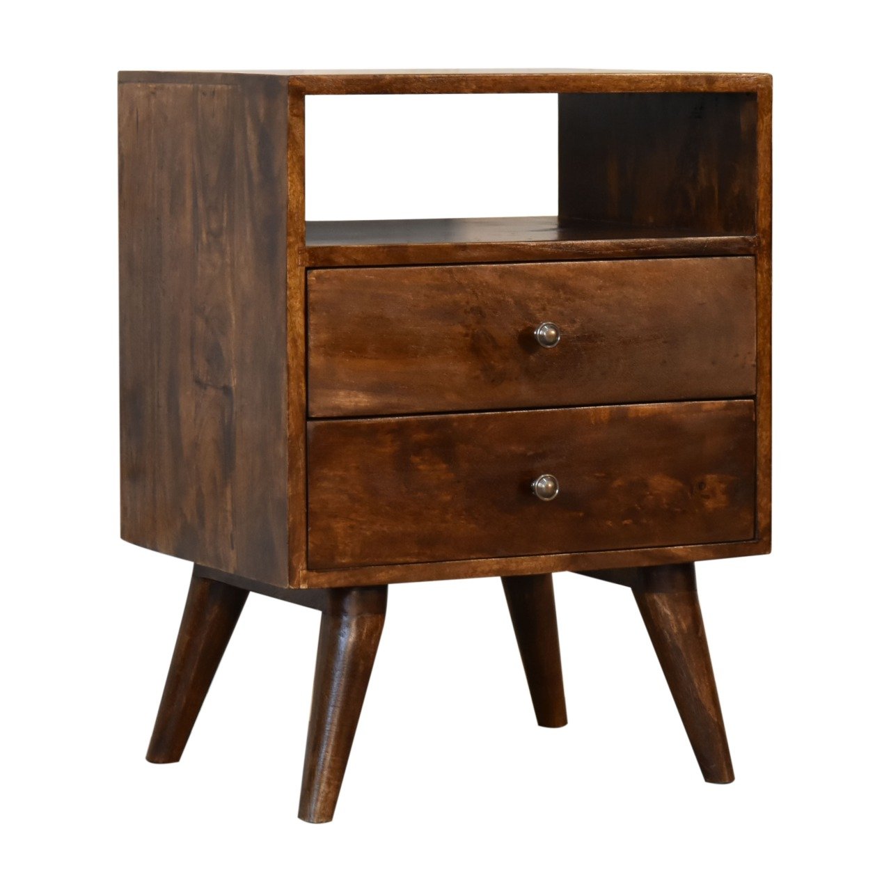 Szafka nocna z litego drewna mango – kasztanowa, 45 cm — model IN1825 - Image 3
