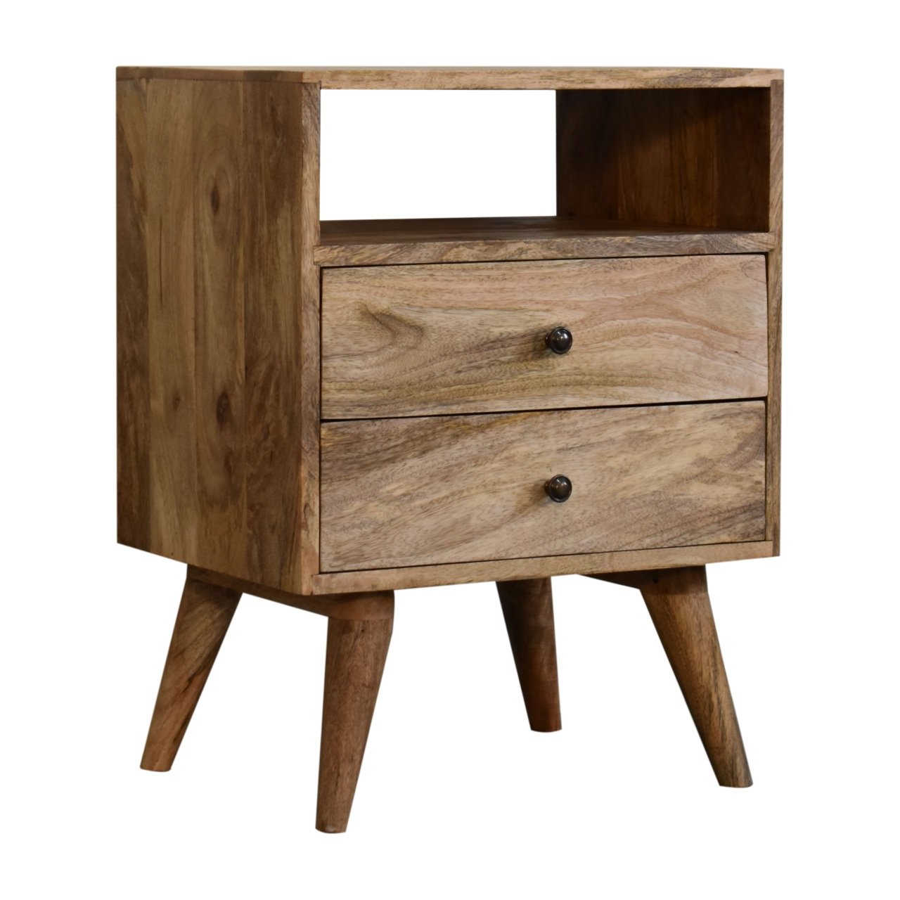 Szafka nocna z litego drewna mango – dębowa, 45 cm — model IN1826 - Image 3