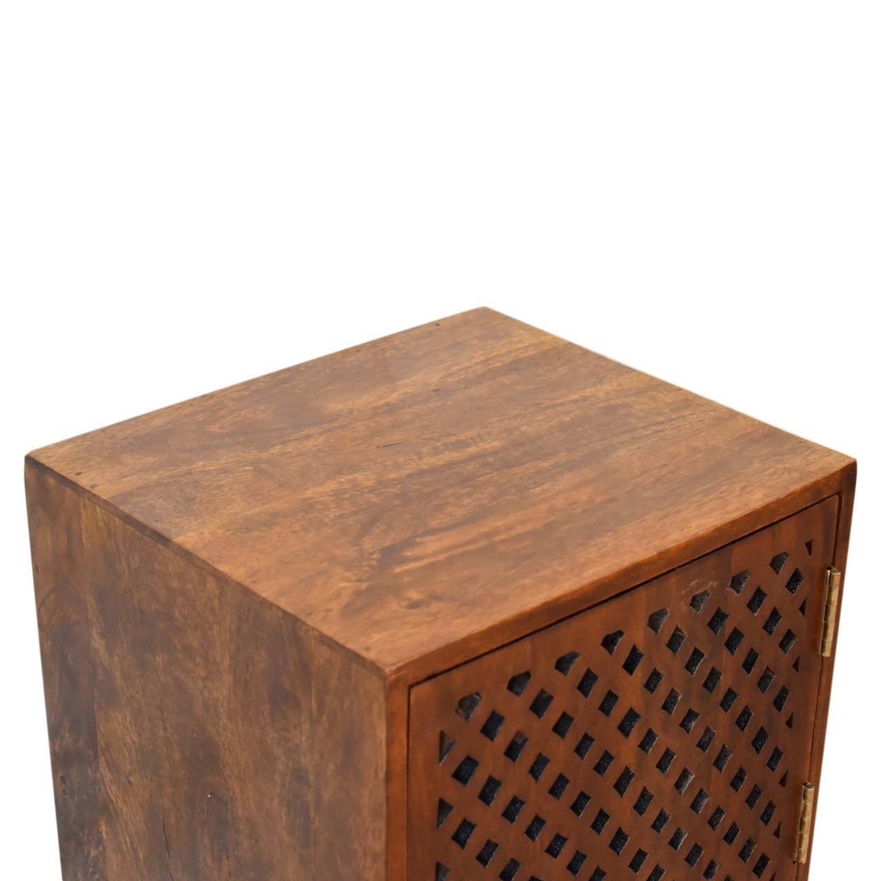 Szafka nocna z litego drewna mango – kasztanowa, 40 cm — model IN1827 - obrazek 5