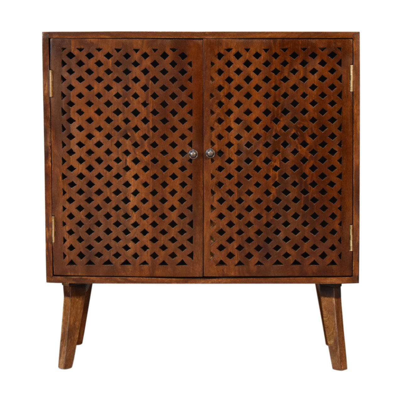 Szafka z litego drewna mango – kasztanowa, 75 cm — model IN1828
