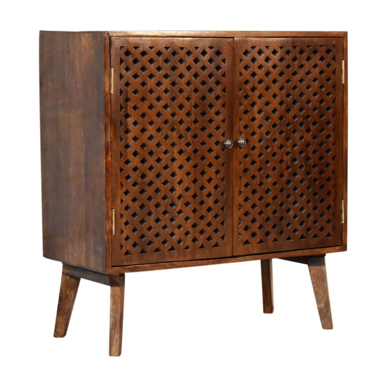 Szafka z litego drewna mango – kasztanowa, 75 cm — model IN1828 - obrazek 2