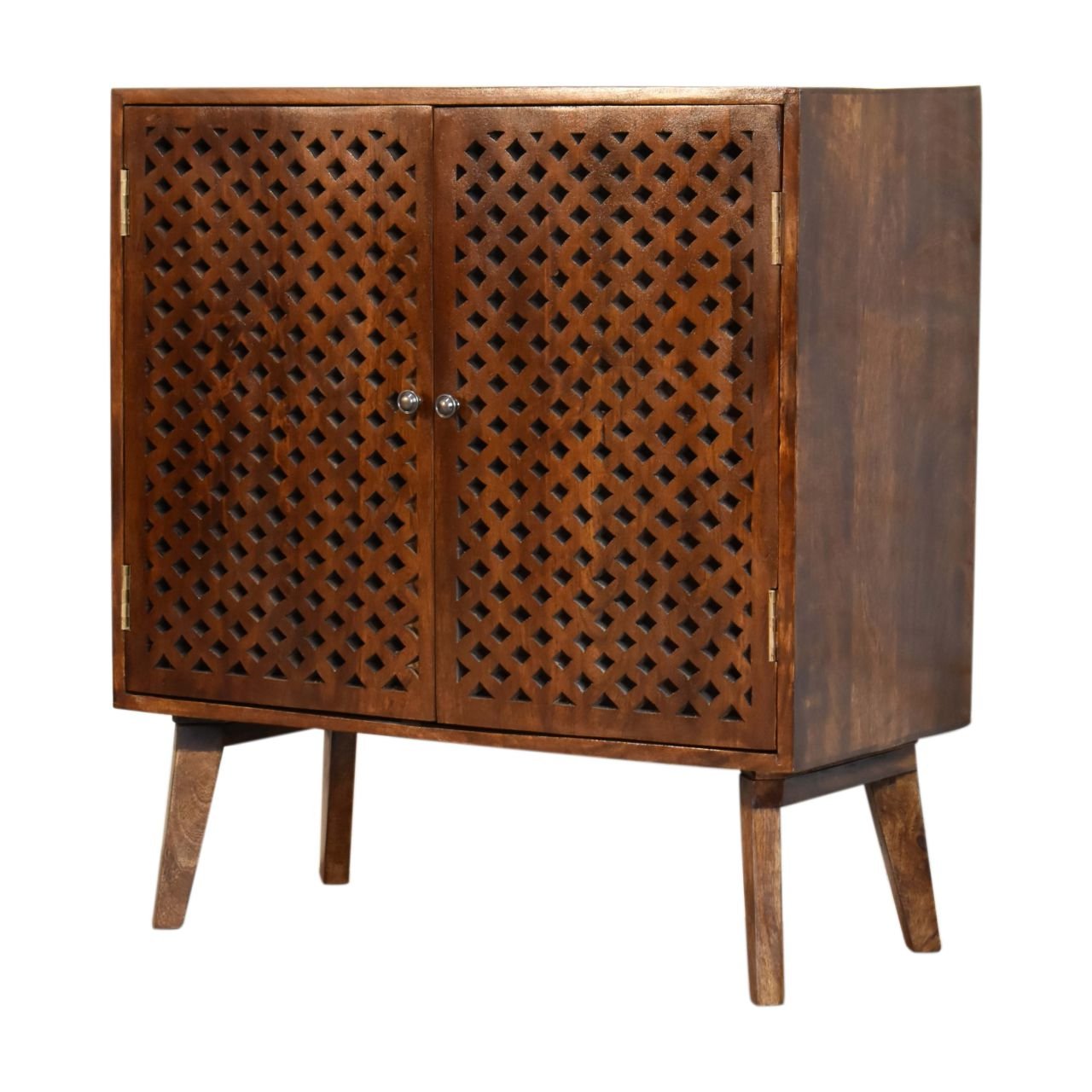 Szafka z litego drewna mango – kasztanowa, 75 cm — model IN1828 - obrazek 3