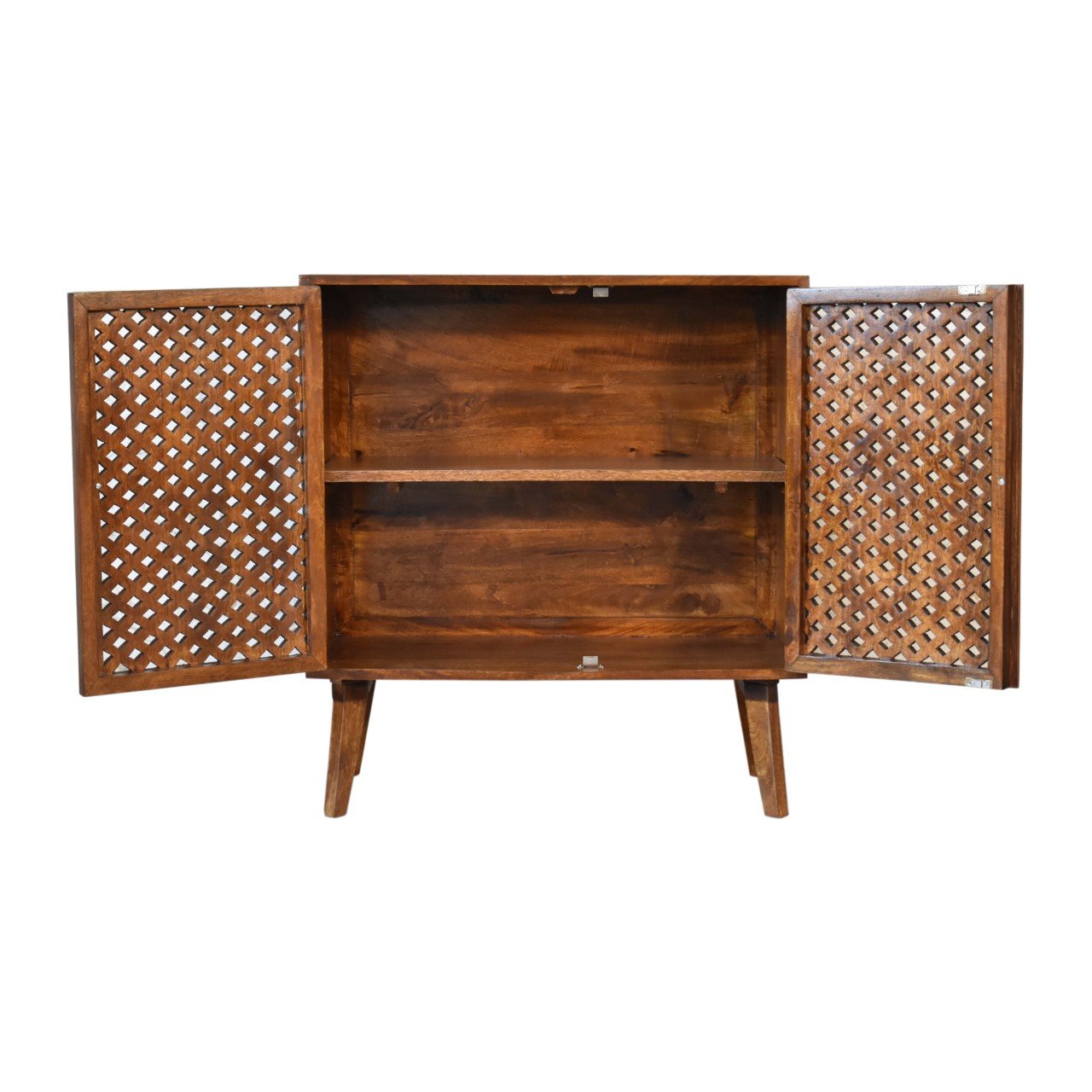 Szafka z litego drewna mango – kasztanowa, 75 cm — model IN1828 - obrazek 7