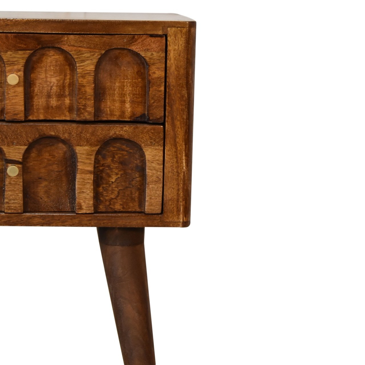 Szafka nocna z litego drewna mango – kasztanowa, 40 cm — model IN1829 - Image 4