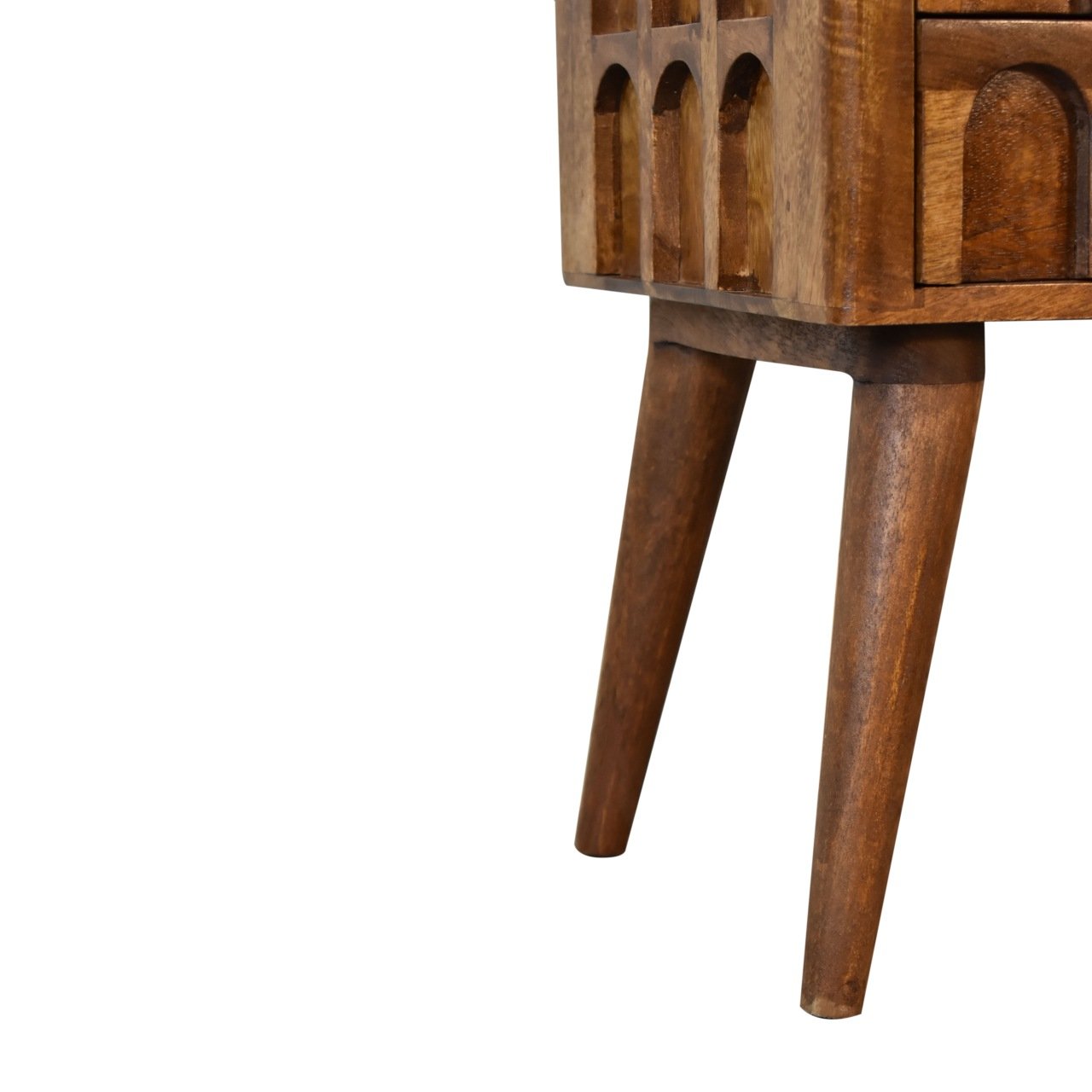 Szafka nocna z litego drewna mango – kasztanowa, 40 cm — model IN1829 - Image 7