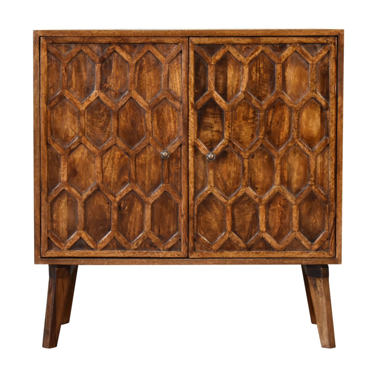 Szafka z litego drewna mango – kasztanowa, 75 cm — model IN1831