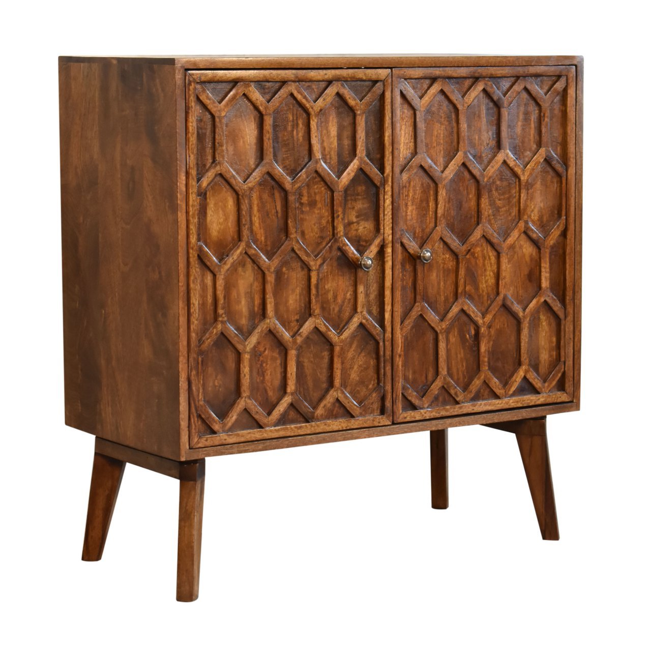 Szafka z litego drewna mango – kasztanowa, 75 cm — model IN1831 - obrazek 3