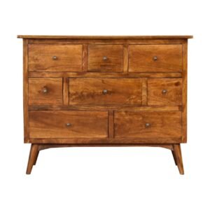 Komoda z litego drewna mango – kasztanowa, 100 cm