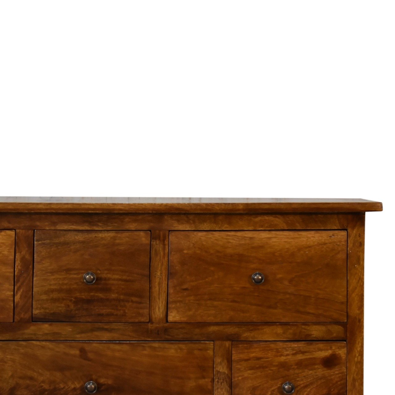 Komoda z litego drewna mango – kasztanowa, 100 cm - obrazek 4