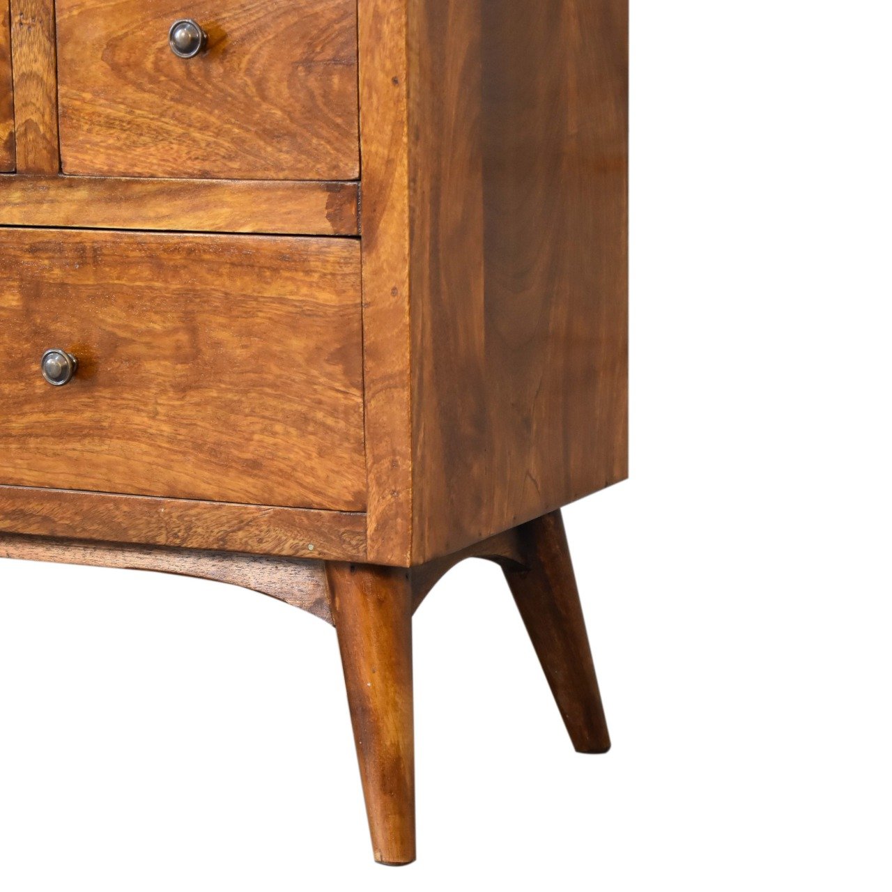 Komoda z litego drewna mango – kasztanowa, 100 cm - obrazek 7
