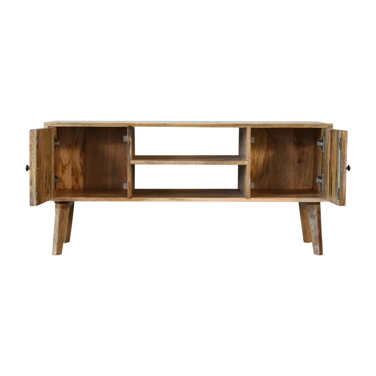 Szafka RTV Artisan IN1838 – lite drewno mango, wykończenie rzemieślnicze - obrazek 6