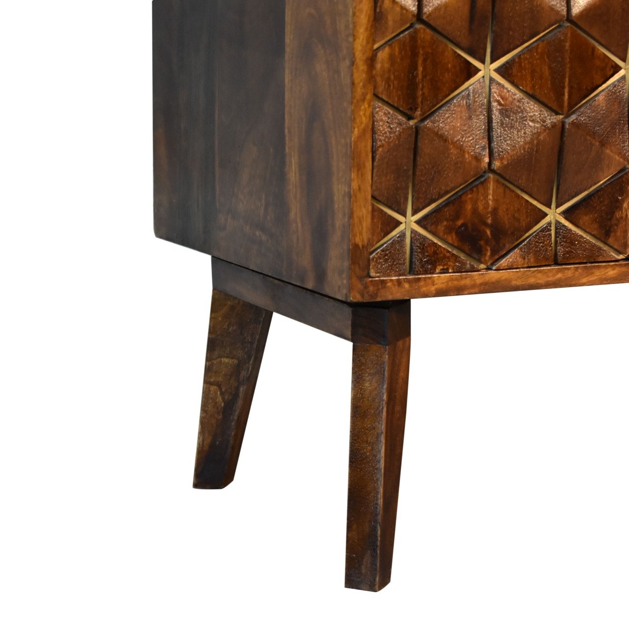 Szafka RTV Artisan IN1839 – lite drewno mango, wykończenie kasztanowe - obrazek 8