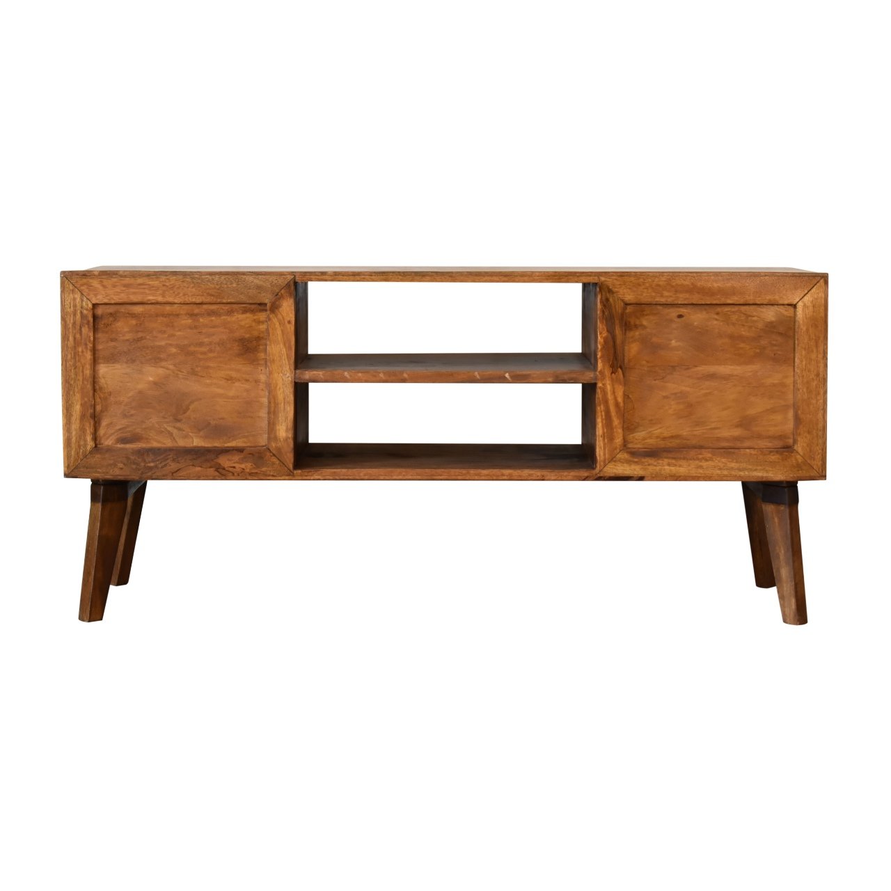 Szafka RTV z litego drewna mango – kasztanowa, 110 cm — model IN1840 - obrazek 9