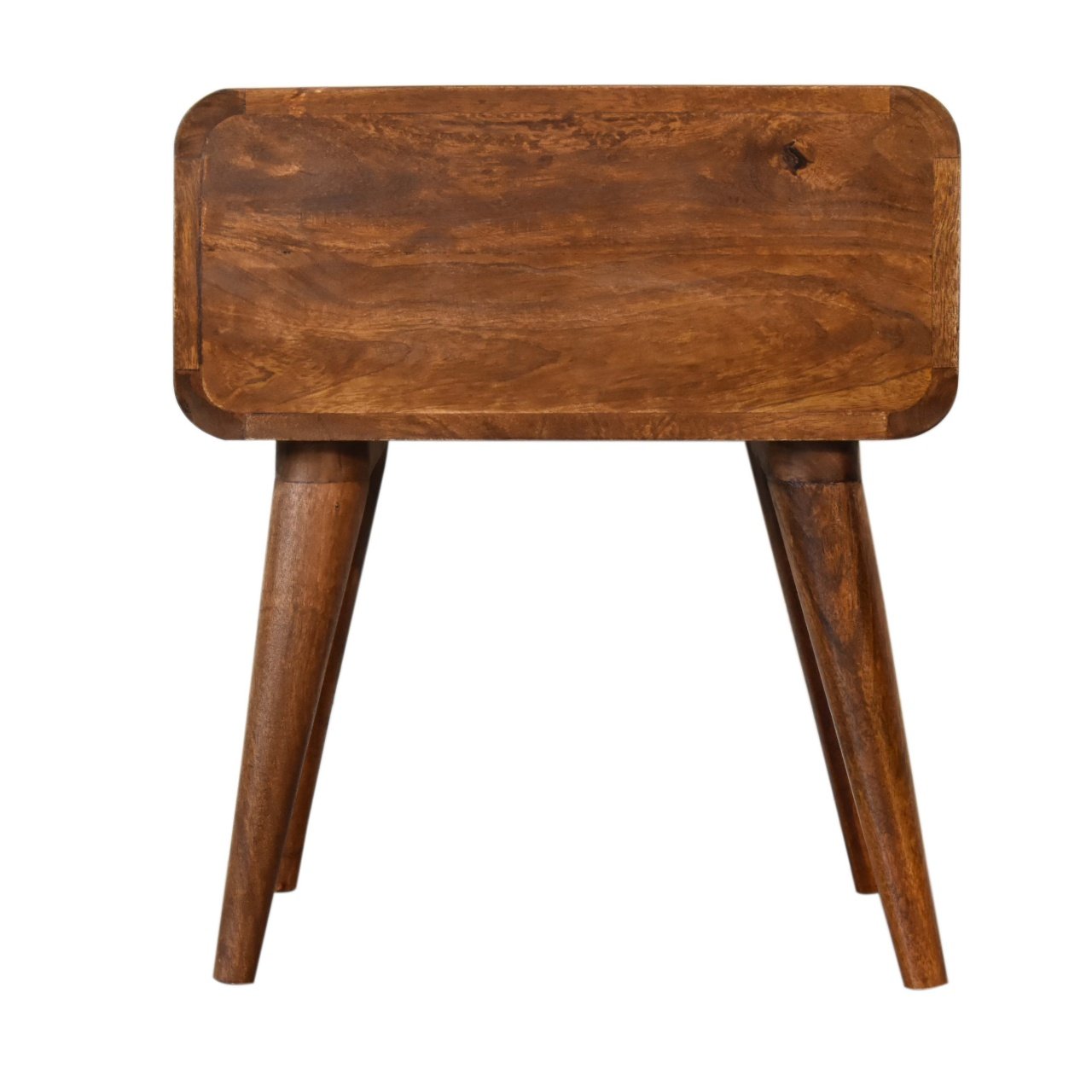 Szafka nocna z litego drewna mango – kasztanowa, 45 cm — model IN1842 - obrazek 9