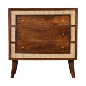 Komoda z litego drewna mango – kasztanowa, 75 cm — model IN1844