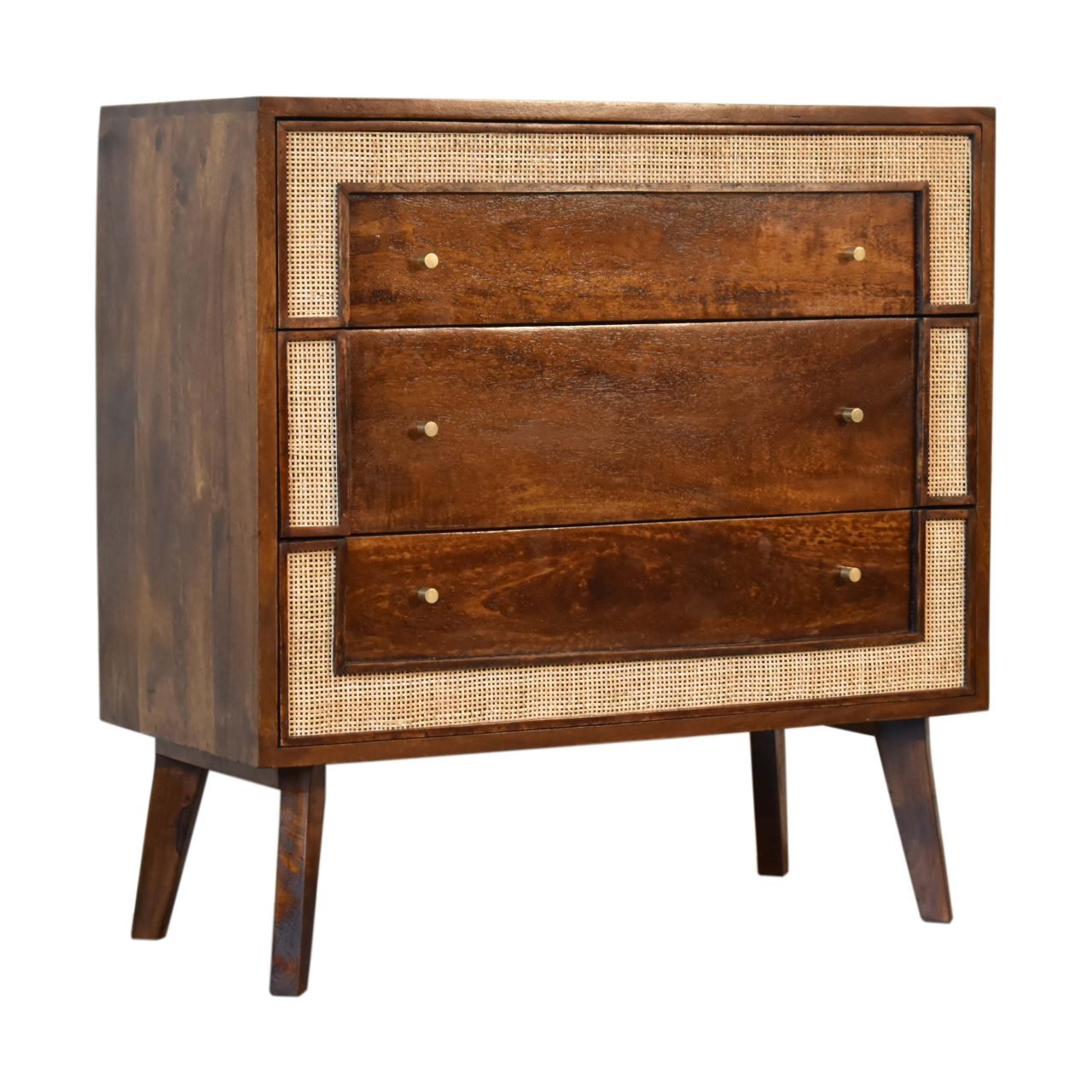 Komoda z litego drewna mango – kasztanowa, 75 cm — model IN1844 - Image 2
