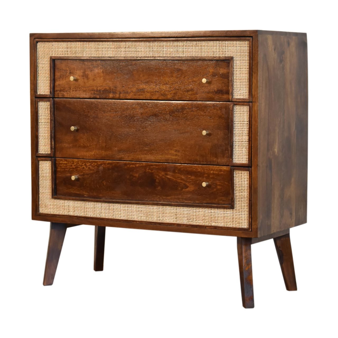 Komoda z litego drewna mango – kasztanowa, 75 cm — model IN1844 - Image 3