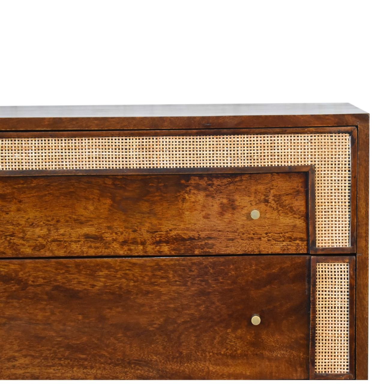 Komoda z litego drewna mango – kasztanowa, 75 cm — model IN1844 - Image 4