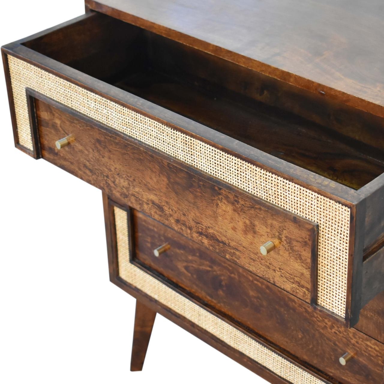 Komoda z litego drewna mango – kasztanowa, 75 cm — model IN1844 - Image 6