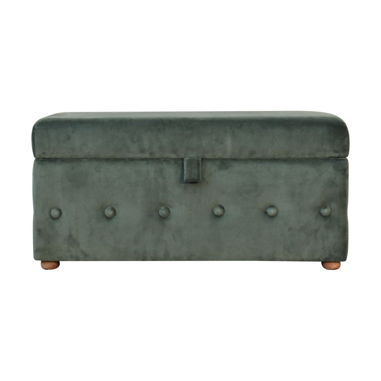 Pufa lub podnóżek Artisan IN1845 – drewno i tkanina bawełniana, wykończenie rzemieślnicze