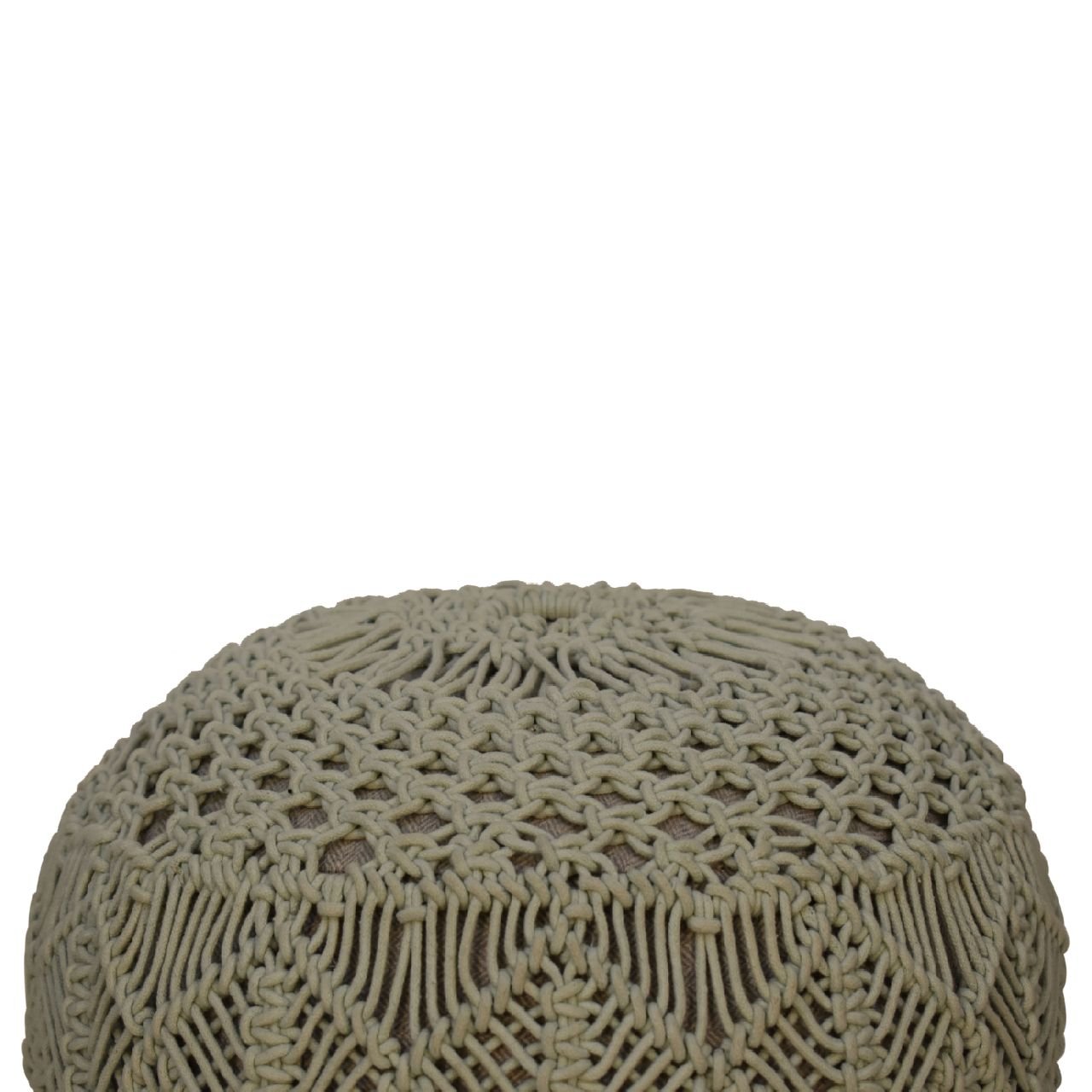 Pufa z drewna i bawełny – 40 cm — model IN1990 - obrazek 5