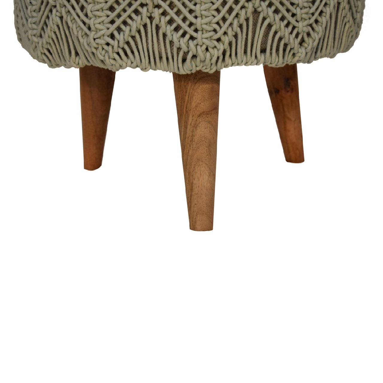 Pufa z drewna i bawełny – 40 cm — model IN1990 - obrazek 6