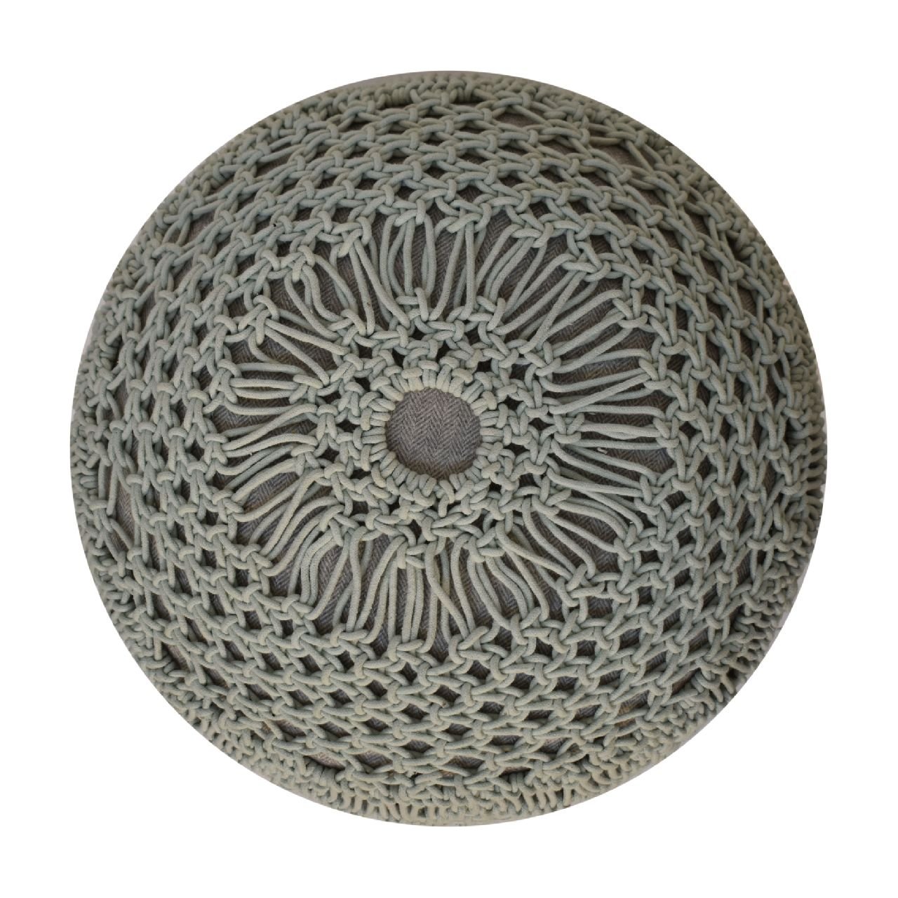 Pufa z drewna i bawełny – 40 cm — model IN1990 - obrazek 7