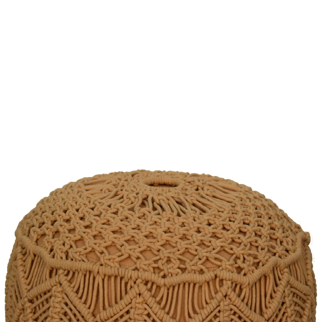 Pufa z drewna i bawełny – 40 cm — model IN1992 - Image 4