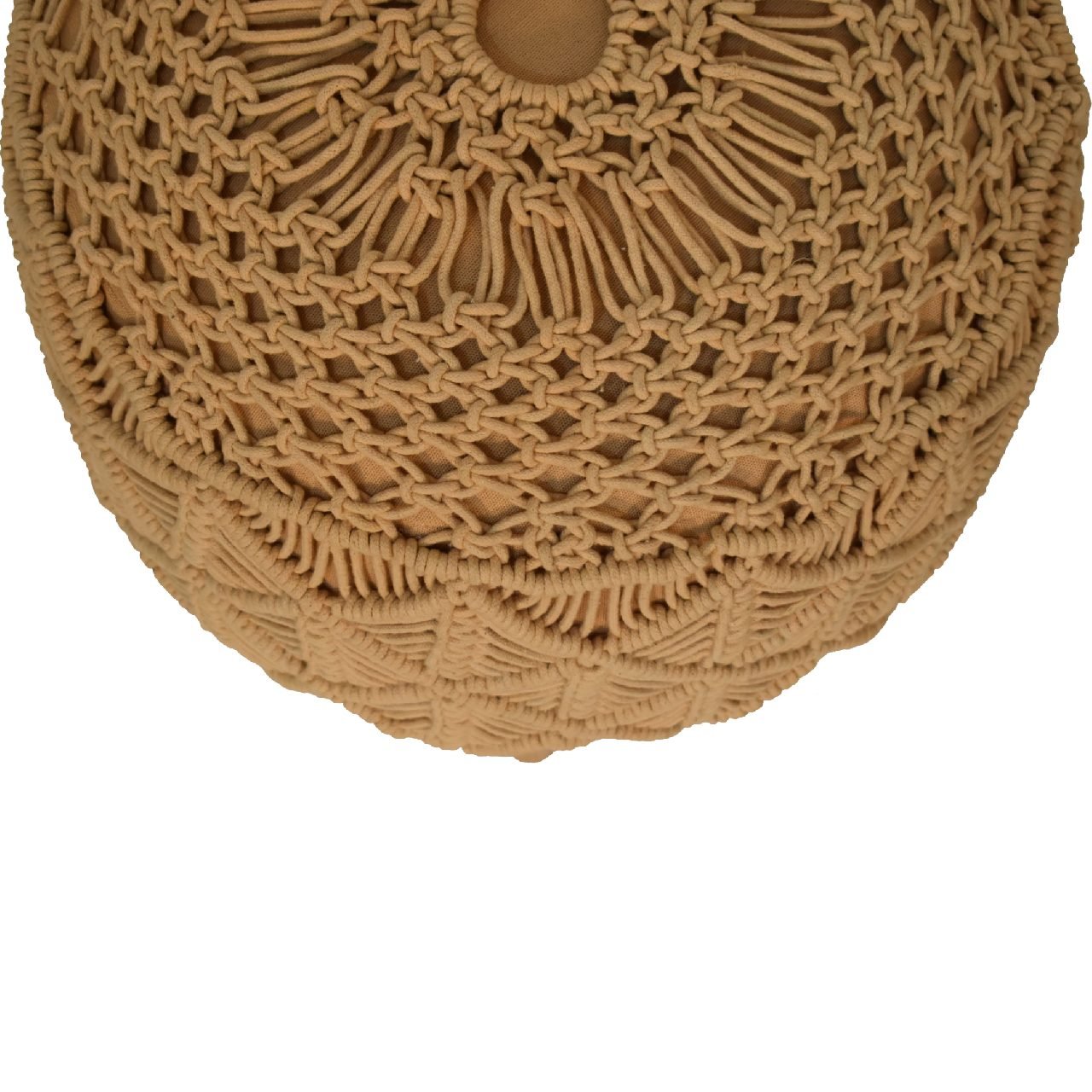 Pufa z drewna i bawełny – 40 cm — model IN1992 - Image 5